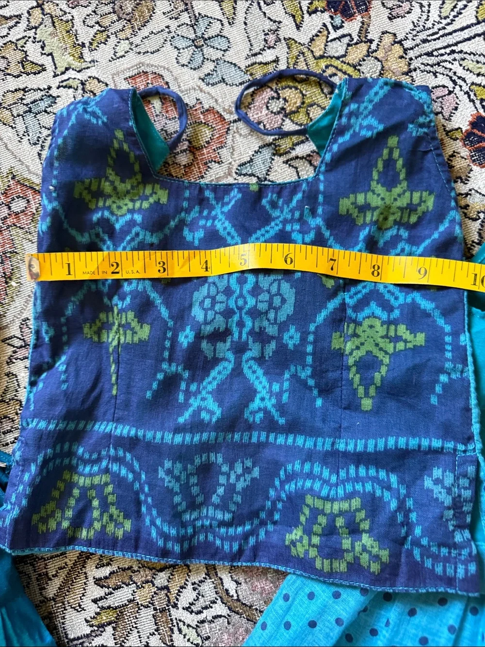 Lot of 3  Girls' Ethnic Skirt and Blouse Set - Teal, Blue, Pink, Gold 6-9m 💛💙💓